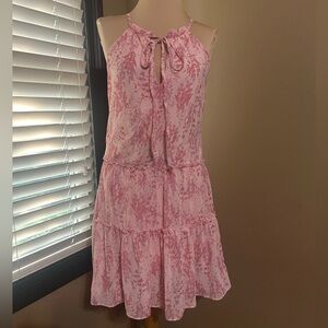 Anthropologie Pink Floral Dress by DREW